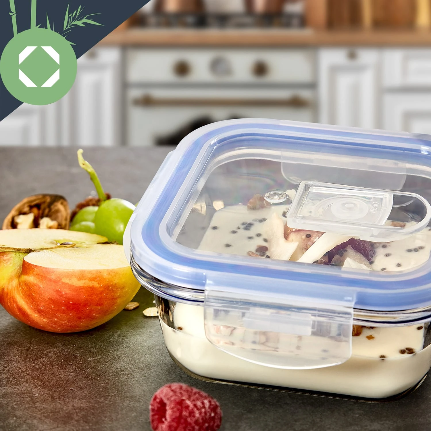 Quadratische Glasbox 800 Ml, 620 Ml, 320 Ml Mit Deckel Luftdicht Auslaufsicher 6 Quadratische Glasbox 800 Ml, 620 Ml, 320 Ml Mit Deckel Luftdicht Auslaufsicher – Bild 4