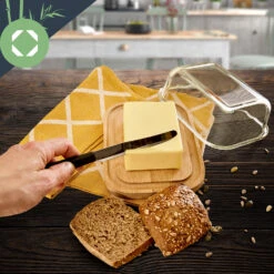 Glas-Butterdose Bambusboden Luftdicht Spülmaschinenfest -Klarstein 10038310 yy 0003 logo