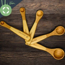 Messlöffel-Set Back- Und Kochbesteck Ideales Abmessen 5er-Set Bambus 12 Messlöffel-Set Back- Und Kochbesteck Ideales Abmessen 5er-Set Bambus -Klarstein 10038313 yy 0004 logo