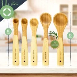Messlöffel-Set Back- Und Kochbesteck Ideales Abmessen 5er-Set Bambus 15 Messlöffel-Set Back- Und Kochbesteck Ideales Abmessen 5er-Set Bambus -Klarstein 10038313 yy 0007 logo