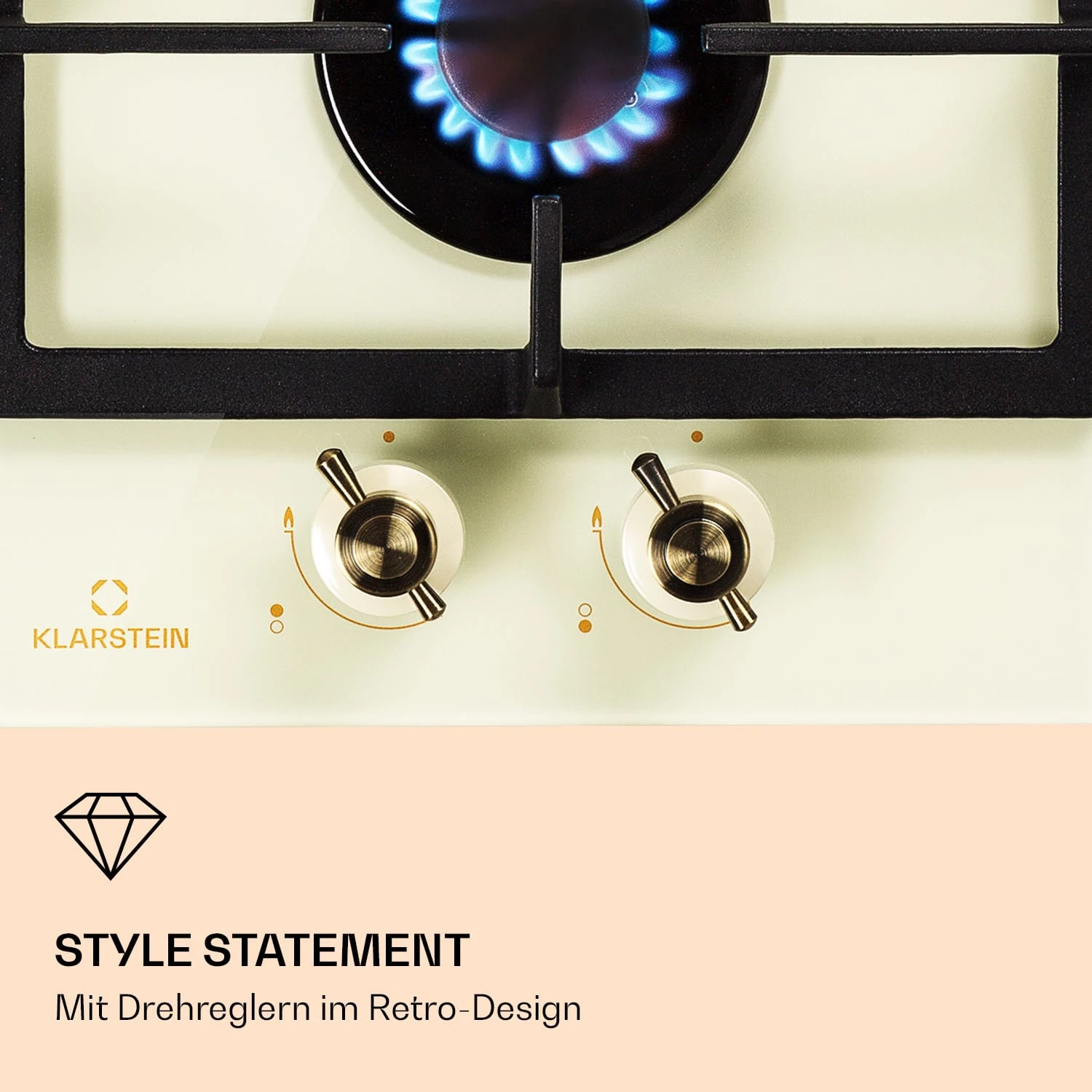 Victoria Domino Gaskochfeld 2-flammig Sabaf-Brenner Glaskeramik Retro-Look 8 Victoria Domino Gaskochfeld 2-flammig Sabaf-Brenner Glaskeramik Retro-Look – Bild 6