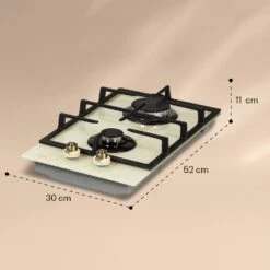 Victoria Domino Gaskochfeld 2-flammig Sabaf-Brenner Glaskeramik Retro-Look 17 Victoria Domino Gaskochfeld 2-flammig Sabaf-Brenner Glaskeramik Retro-Look -Klarstein 10038375 yy 0008 logo