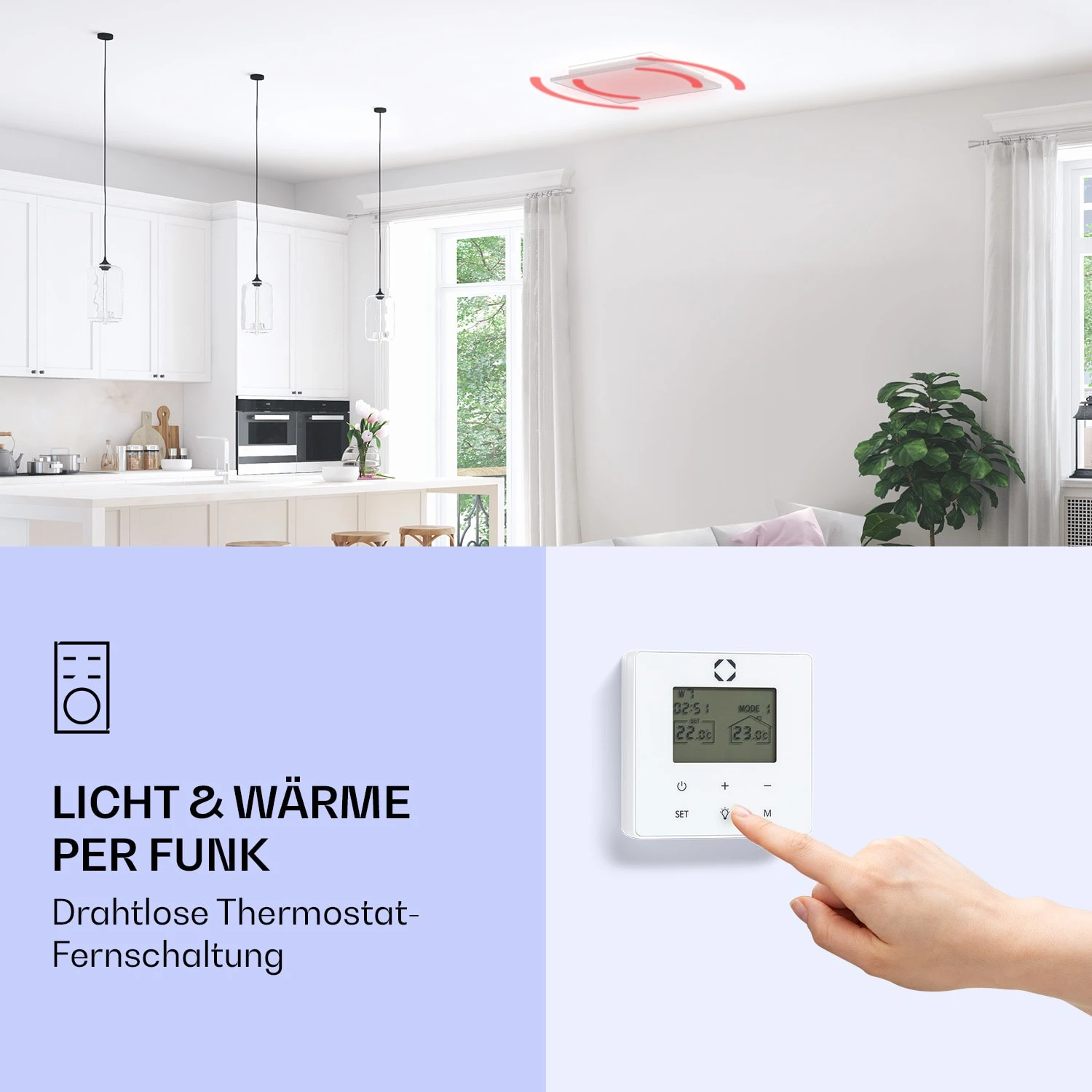 Wondersky Decken-Infrarotheizstrahler 350W 60 X 6,5 X 60 Cm (BxHxT) IP44 4 Wondersky Decken-Infrarotheizstrahler 350W 60 X 6,5 X 60 Cm (BxHxT) IP44 – Bild 2