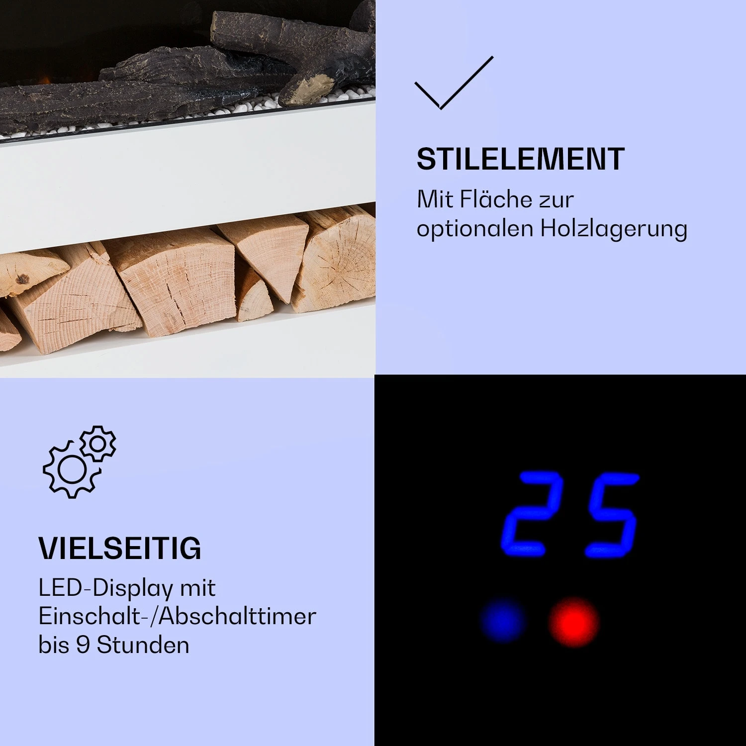 Studio Light & Fire 3 Smart Kamin 1000/2000W MDF WiFi-Steuerung 6 Studio Light & Fire 3 Smart Kamin 1000/2000W MDF WiFi-Steuerung – Bild 4