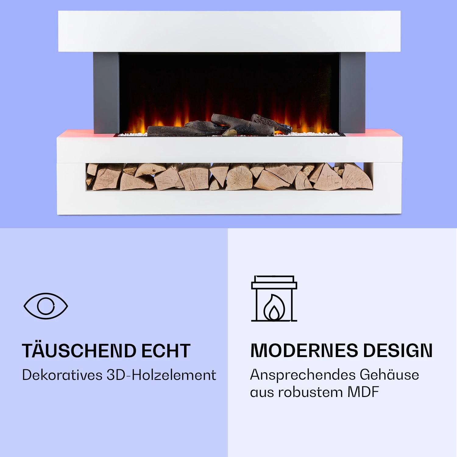 Studio Light & Fire 3 Smart Kamin 1000/2000W MDF WiFi-Steuerung 7 Studio Light & Fire 3 Smart Kamin 1000/2000W MDF WiFi-Steuerung – Bild 5