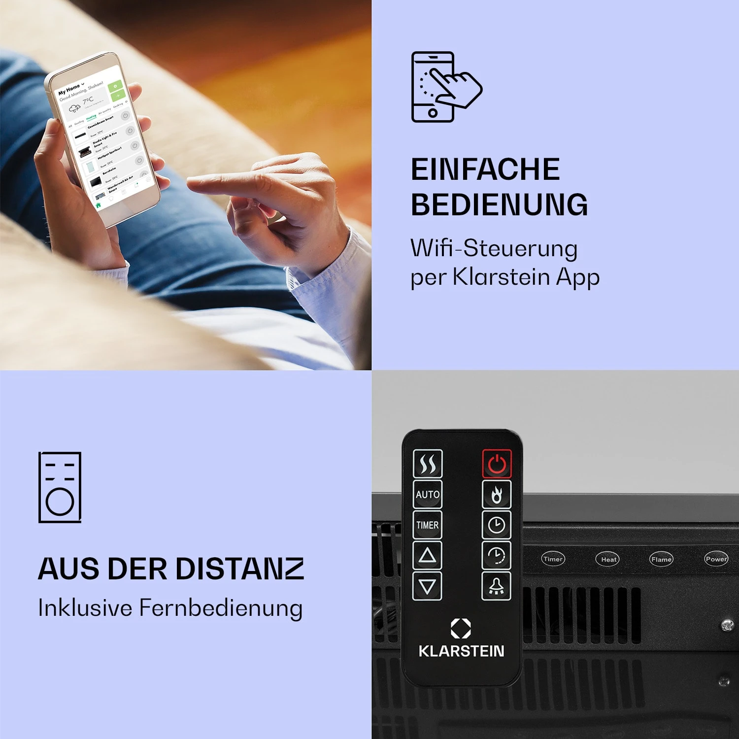 Studio Light & Fire 1 Smart Kamin 1000/2000W MDF WiFi-Steuerung 4 Studio Light & Fire 1 Smart Kamin 1000/2000W MDF WiFi-Steuerung – Bild 2