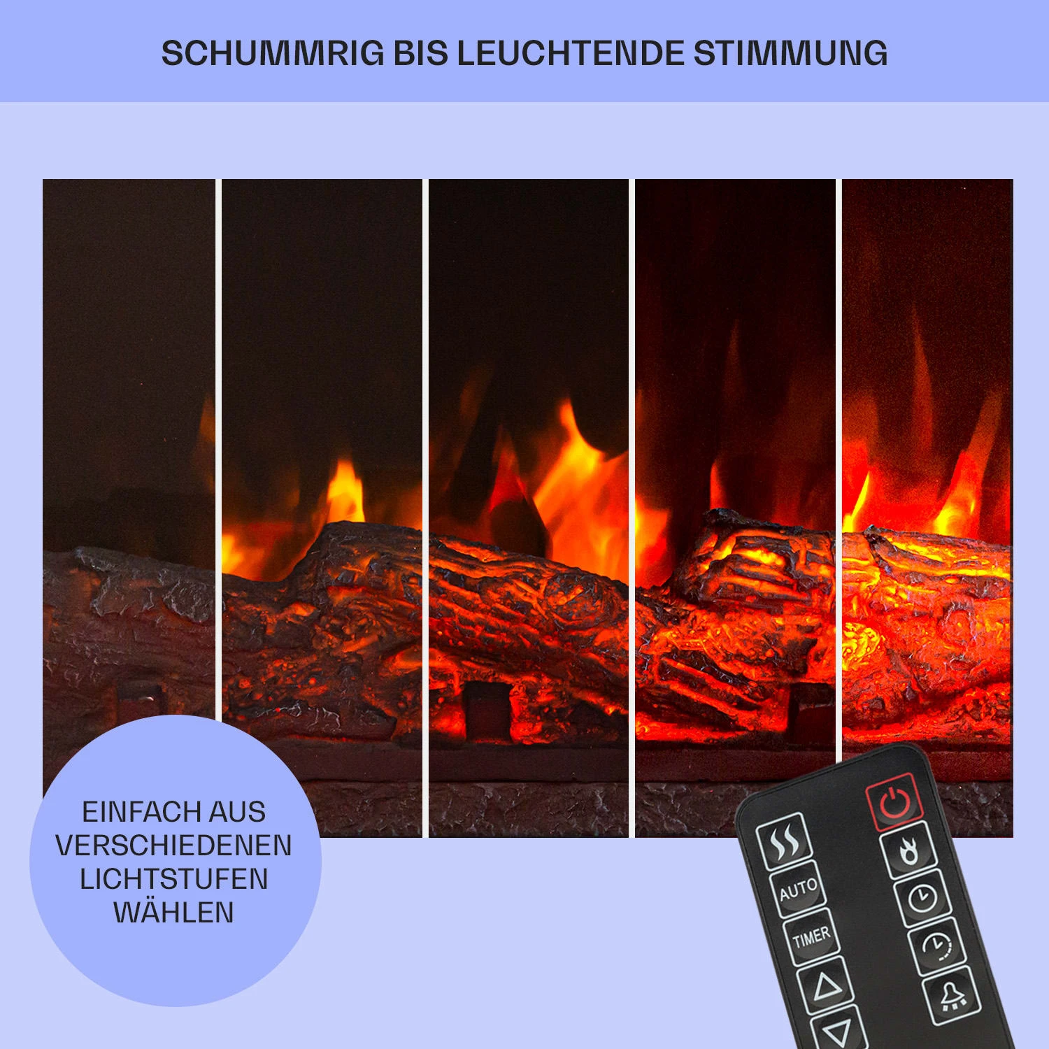 Studio Light & Fire 1 Smart Kamin 1000/2000W MDF WiFi-Steuerung 10 Studio Light & Fire 1 Smart Kamin 1000/2000W MDF WiFi-Steuerung – Bild 8