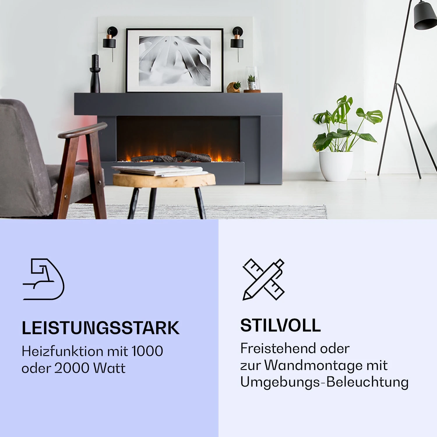 Studio Light & Fire 2 Smart Kamin 1000/2000W MDF WiFi-Steuerung 5 Studio Light & Fire 2 Smart Kamin 1000/2000W MDF WiFi-Steuerung – Bild 3