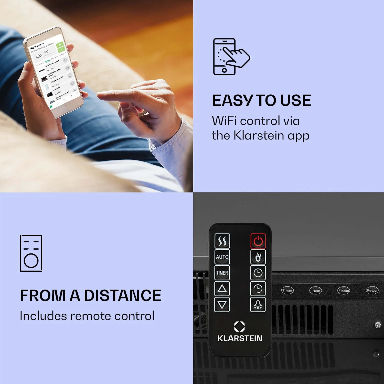 Studio Light & Fire 2 Smart Kamin 1000/2000W MDF WiFi-Steuerung 4 Studio Light & Fire 2 Smart Kamin 1000/2000W MDF WiFi-Steuerung – Bild 2