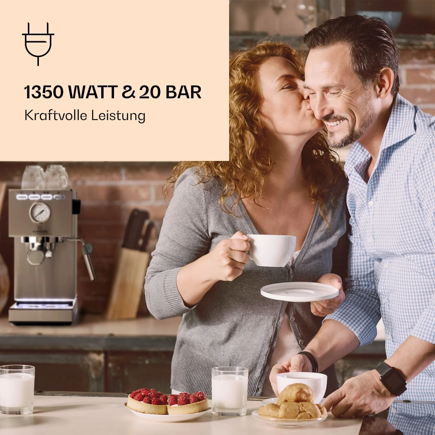 Pausa Espressomaker 1350 Watt 20 Bar Druck Wassertank: 1,4 Liter Edelstahl 4 Pausa Espressomaker 1350 Watt 20 Bar Druck Wassertank: 1,4 Liter Edelstahl – Bild 2