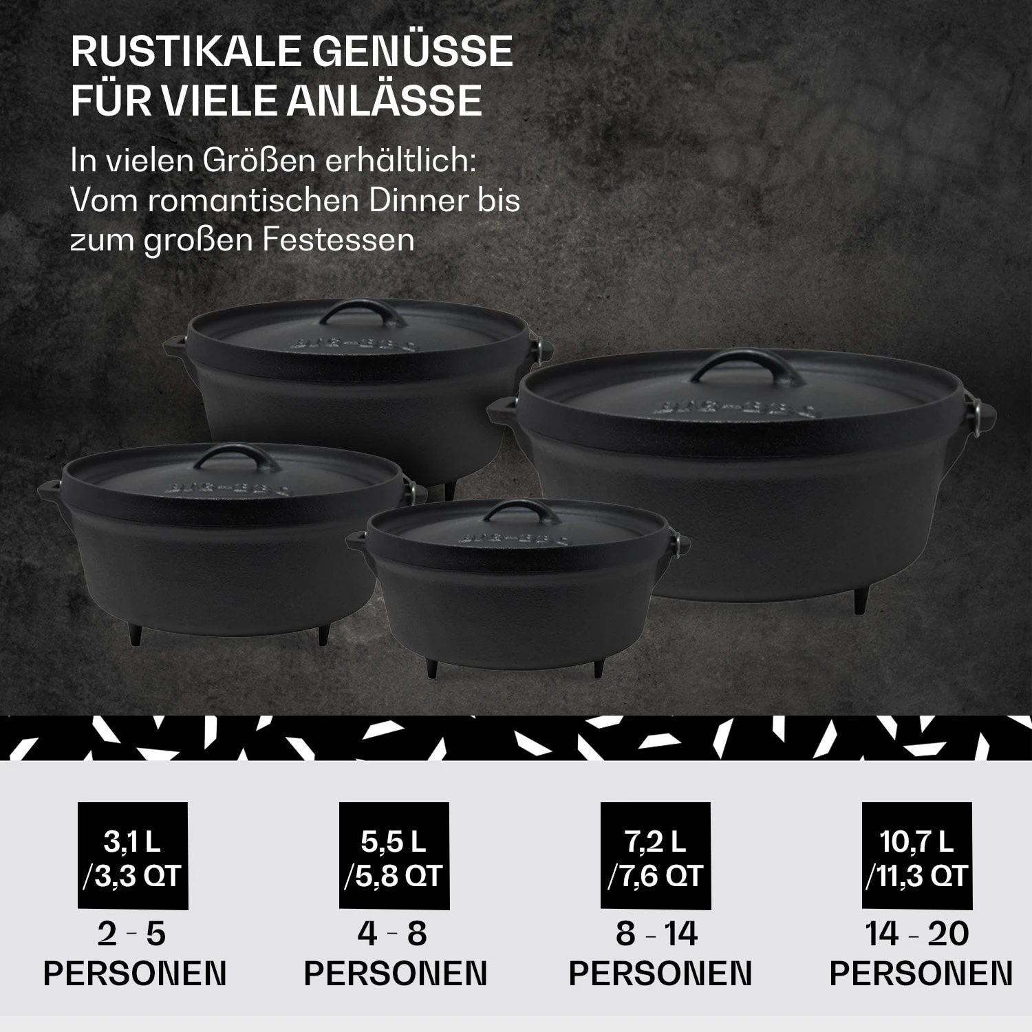 Galloway Dutch Oven 9.0 BBQ-Topf Gusseisen Standfüße Größe L / 9 Qt 8 Galloway Dutch Oven 9.0 BBQ-Topf Gusseisen Standfüße Größe L / 9 Qt – Bild 6