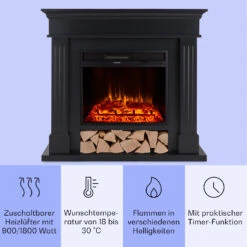 Las Pilas Elektrokamin Heizlüfter 900/1800W Wochentimer Fernbedienung 12 Las Pilas Elektrokamin Heizlüfter 900/1800W Wochentimer Fernbedienung -Klarstein 10038630 de 0003 usp