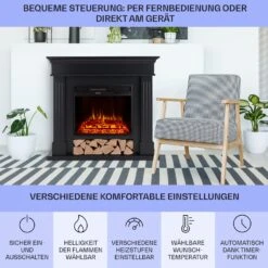 Las Pilas Elektrokamin Heizlüfter 900/1800W Wochentimer Fernbedienung 15 Las Pilas Elektrokamin Heizlüfter 900/1800W Wochentimer Fernbedienung -Klarstein 10038630 de 0006 usp