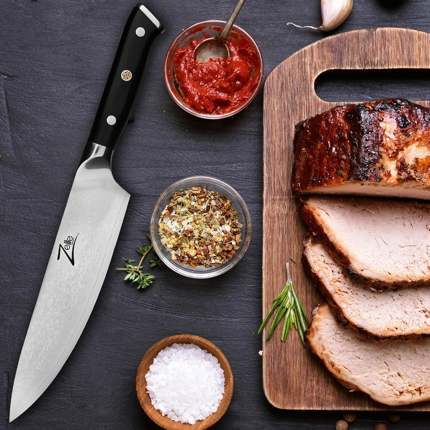 Alpha-Royal Japanese Serie 8" Chefkochmesser Damaszener-Stahl 5 Alpha-Royal Japanese Serie 8" Chefkochmesser Damaszener-Stahl – Bild 3