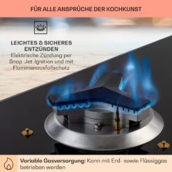 Trifecta 6 Gaskochfeld 6-flammig Gusseisen Glaskeramik -Klarstein 10039422 de 0005 usp