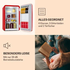 Audrey Retro-Kühlschrank 70 Liter 3 Regale 2 Türfächer Innenbeleuchtung 15 Audrey Retro-Kühlschrank 70 Liter 3 Regale 2 Türfächer Innenbeleuchtung -Klarstein 10039692 de 0006 logo