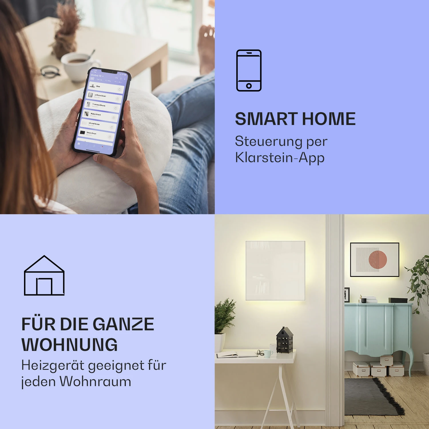 Mojave 500 Smart 2-in-1 Heizgerät Infrarot Konvektor 60x60cm 500W RGB-Licht 4 Mojave 500 Smart 2-in-1 Heizgerät Infrarot Konvektor 60x60cm 500W RGB-Licht – Bild 2