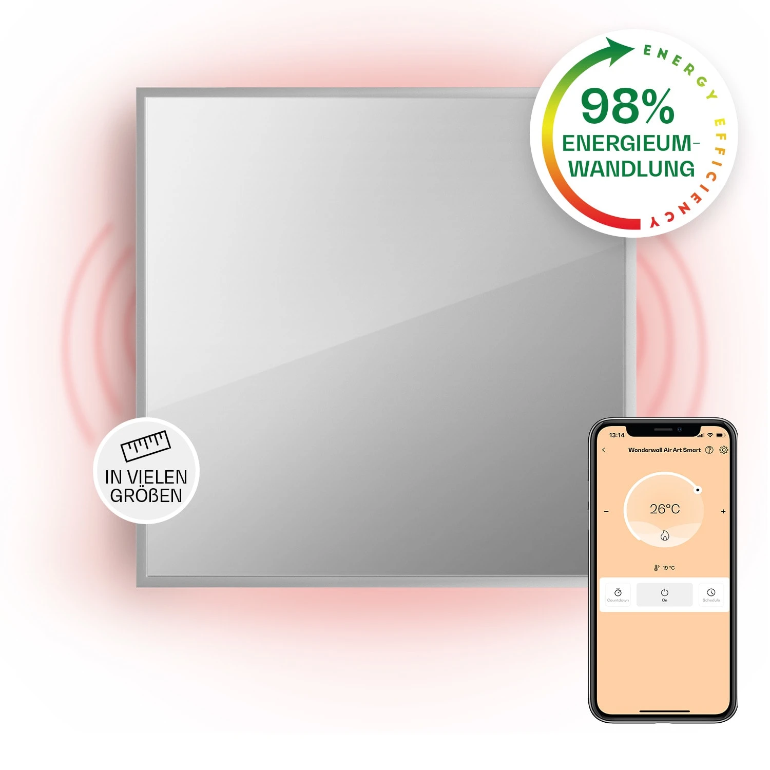 La Palma 500 Smart 2-in-1 Heizgerät Infrarot Konvektor 60x60cm 500W Spiegelfront 3 La Palma 500 Smart 2-in-1 Heizgerät Infrarot Konvektor 60x60cm 500W Spiegelfront