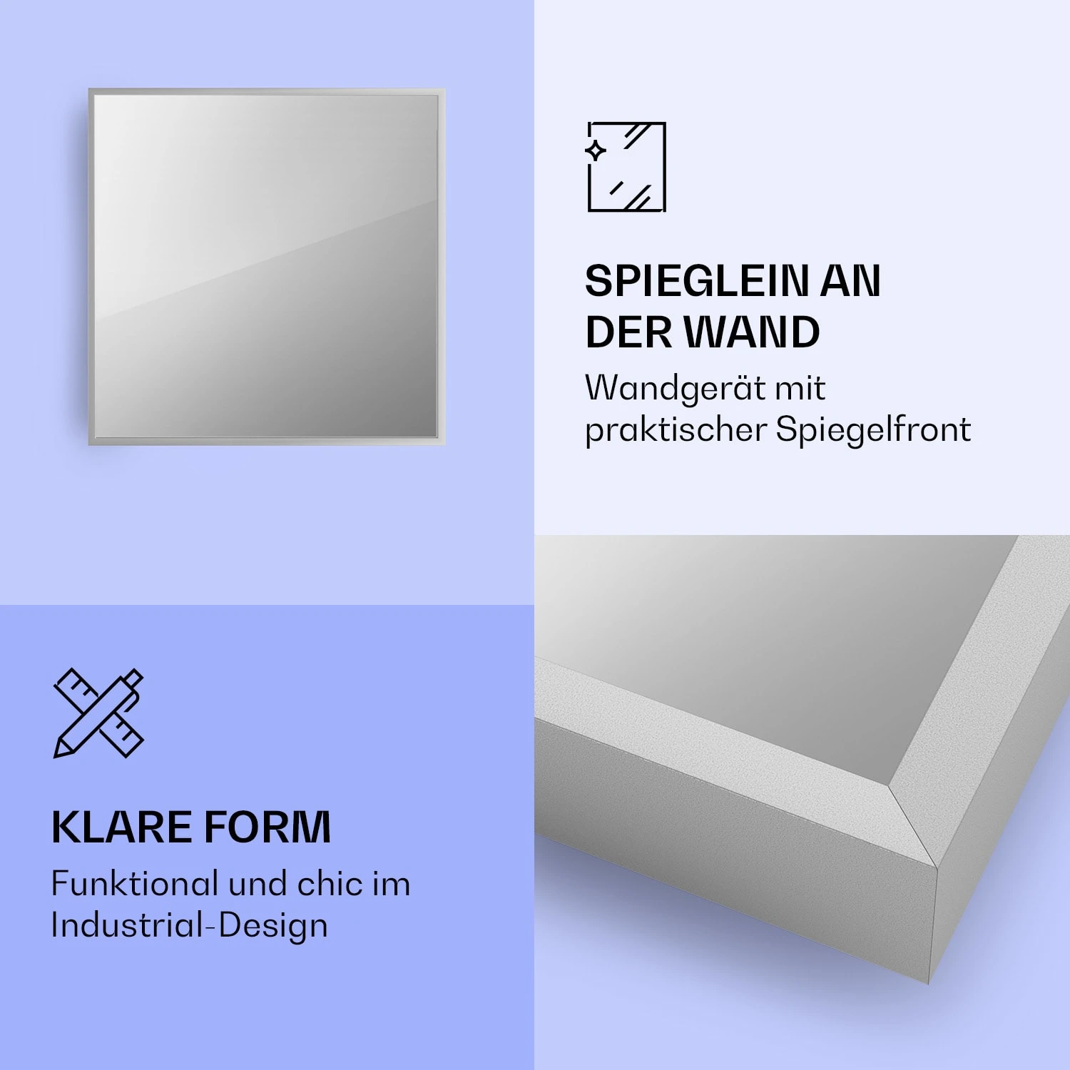 La Palma 500 Smart 2-in-1 Heizgerät Infrarot Konvektor 60x60cm 500W Spiegelfront 5 La Palma 500 Smart 2-in-1 Heizgerät Infrarot Konvektor 60x60cm 500W Spiegelfront – Bild 3