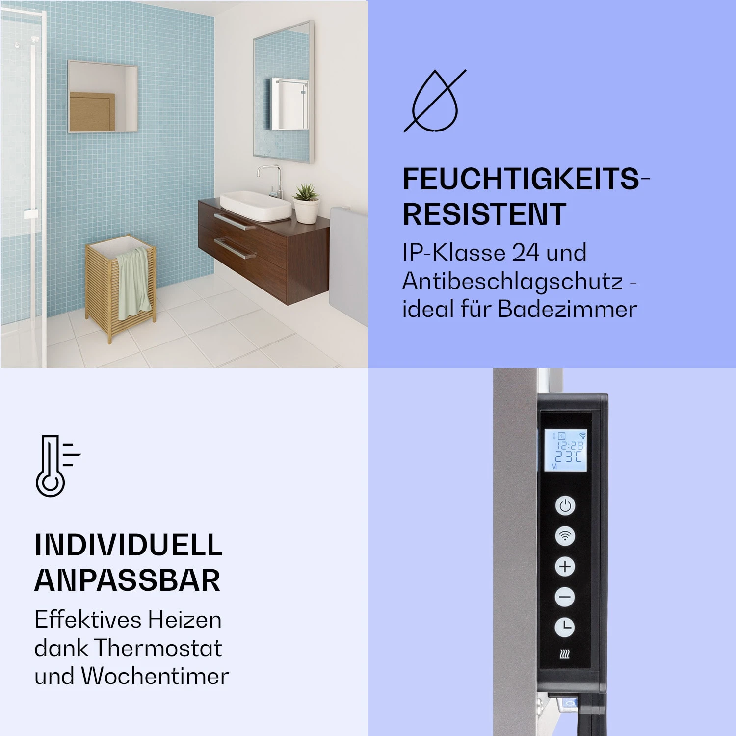 La Palma 500 Smart 2-in-1 Heizgerät Infrarot Konvektor 60x60cm 500W Spiegelfront 8 La Palma 500 Smart 2-in-1 Heizgerät Infrarot Konvektor 60x60cm 500W Spiegelfront – Bild 6