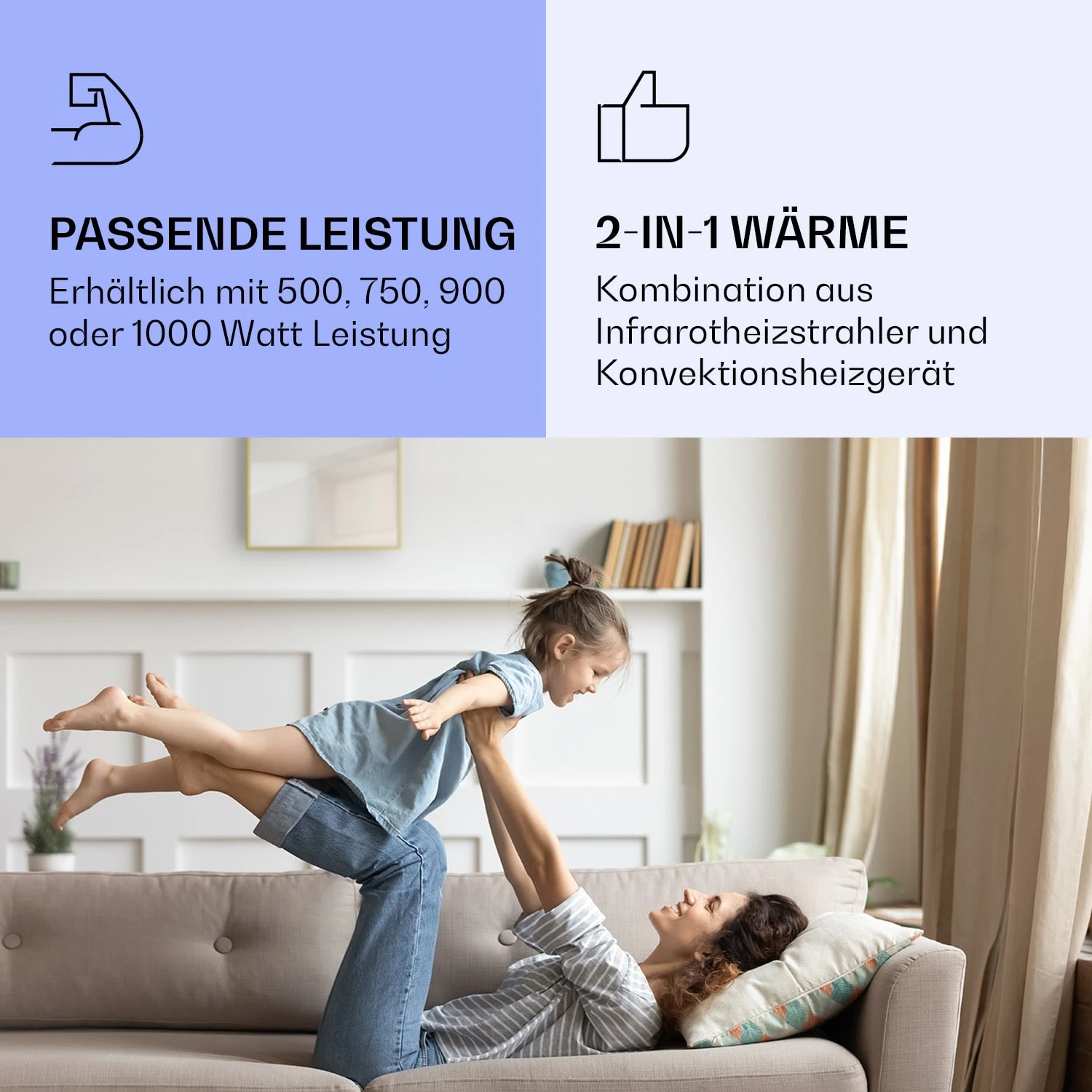 La Palma 1000 Smart 2-in-1 Heizgerät Infrarot Konvektor 120x60cm 1000W Spiegel 6 La Palma 1000 Smart 2-in-1 Heizgerät Infrarot Konvektor 120x60cm 1000W Spiegel – Bild 4