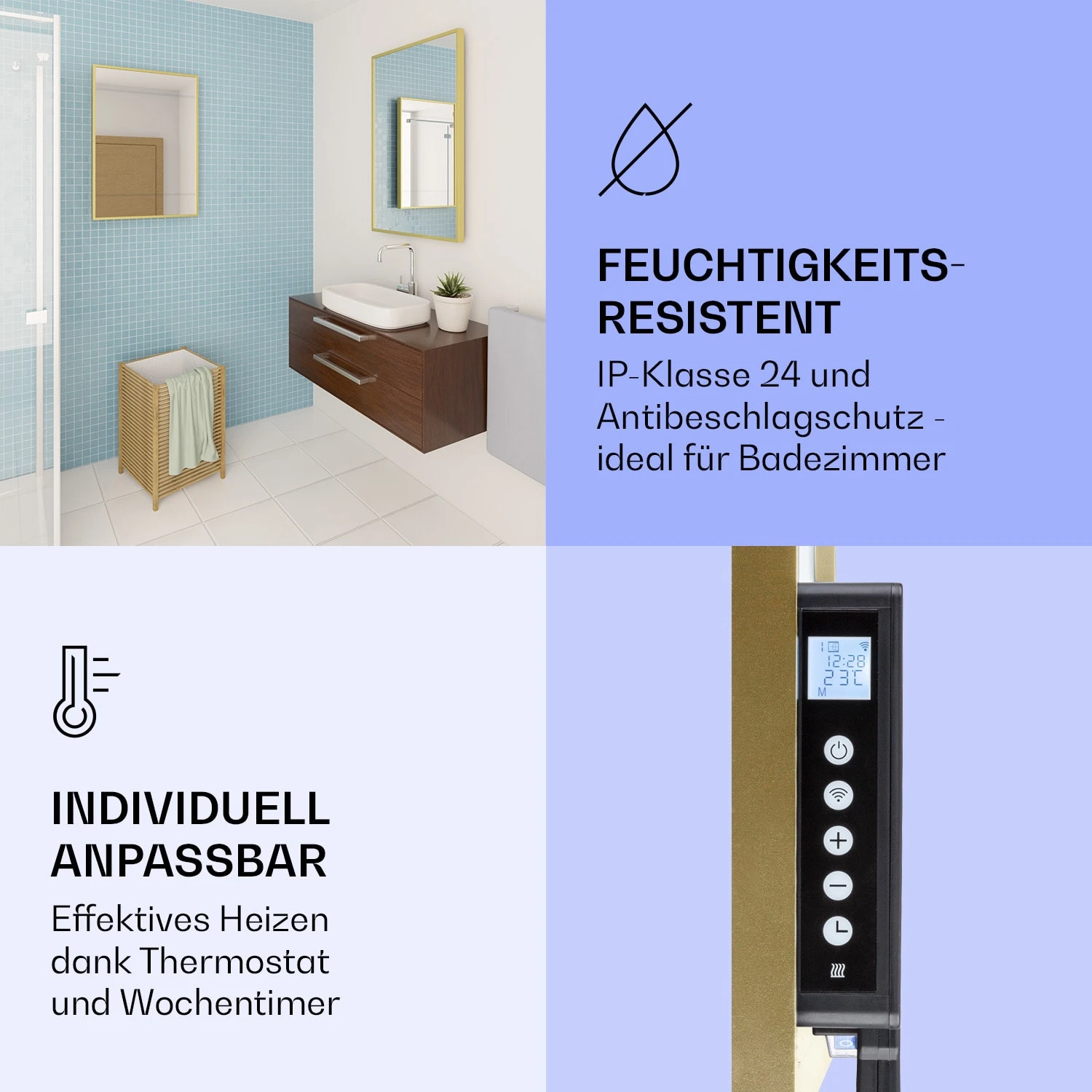 La Palma 1000 Smart 2-in-1 Heizgerät Infrarot Konvektor 120x60cm 1000W Spiegel 8 La Palma 1000 Smart 2-in-1 Heizgerät Infrarot Konvektor 120x60cm 1000W Spiegel – Bild 6