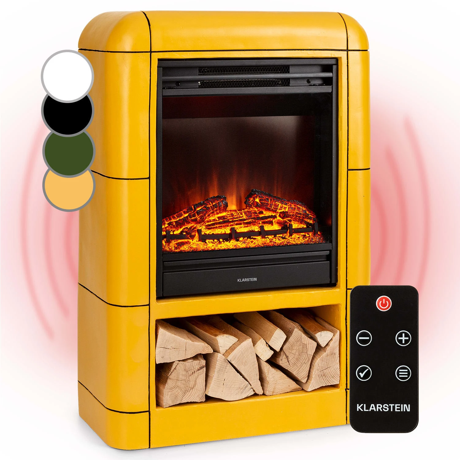 Dukono Elektrokamin 1800 W LED-Flammen Heizlüfter Timer Holzfach 3 Dukono Elektrokamin 1800 W LED-Flammen Heizlüfter Timer Holzfach