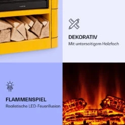 Dukono Elektrokamin 1800 W LED-Flammen Heizlüfter Timer Holzfach 12 Dukono Elektrokamin 1800 W LED-Flammen Heizlüfter Timer Holzfach -Klarstein 10039853 de 0003 logo