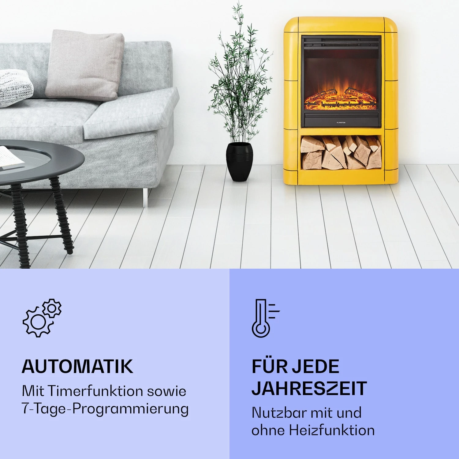 Dukono Elektrokamin 1800 W LED-Flammen Heizlüfter Timer Holzfach 8 Dukono Elektrokamin 1800 W LED-Flammen Heizlüfter Timer Holzfach – Bild 6