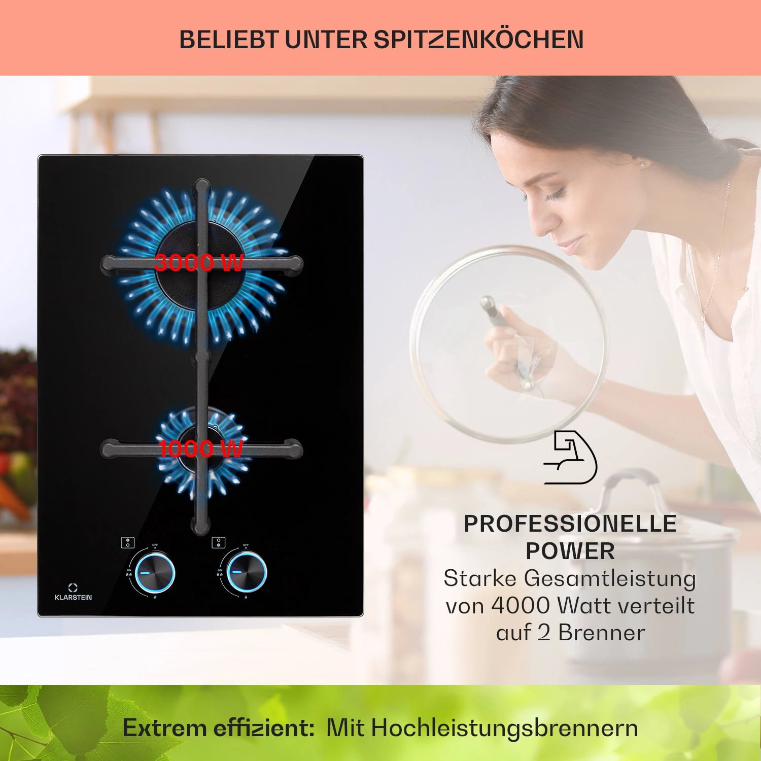 Illuminosa Domino Gaskochfeld 2-flammig Sabaf-Brenner Glaskeramik 5 Illuminosa Domino Gaskochfeld 2-flammig Sabaf-Brenner Glaskeramik – Bild 3