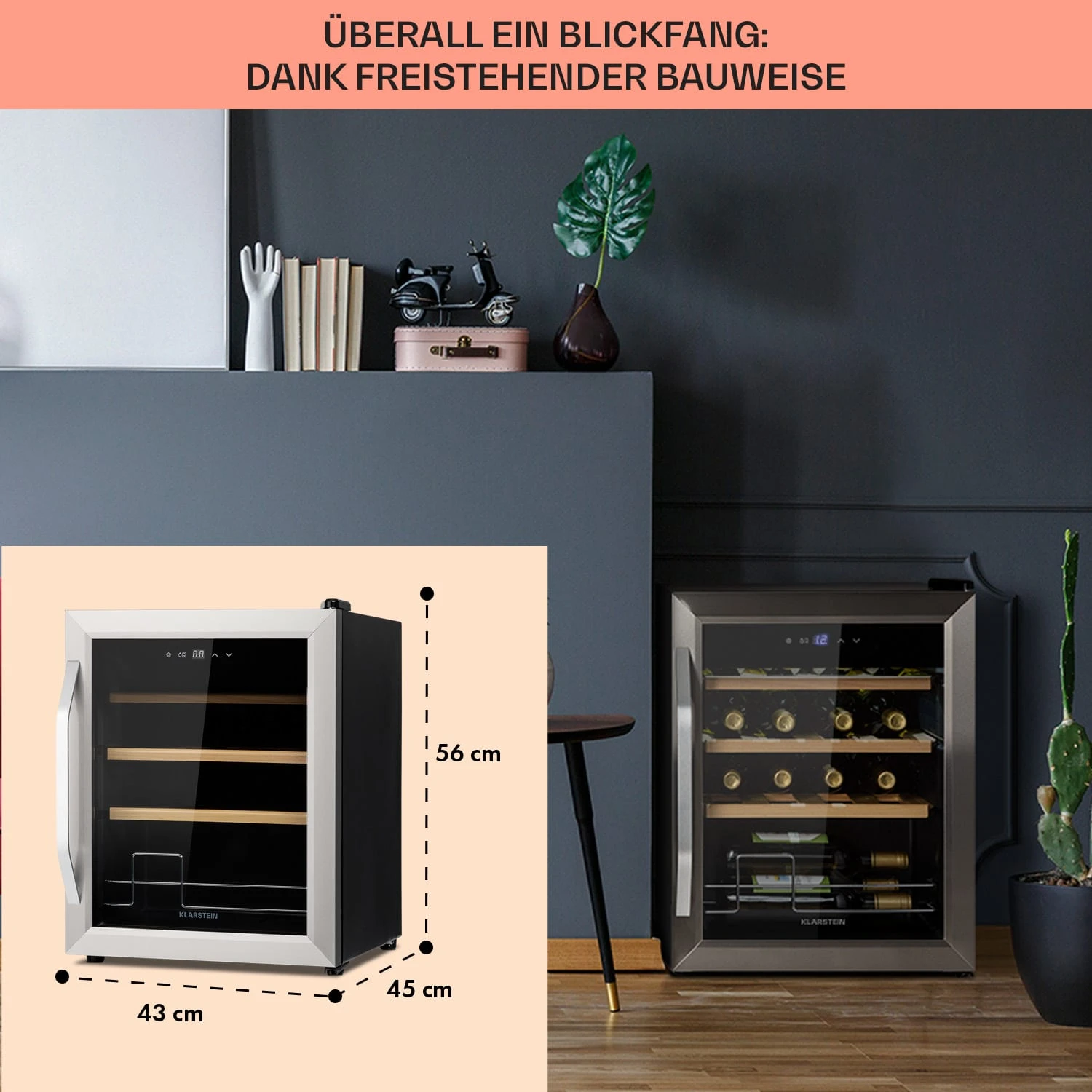 Vinamour 16 Uno Weinkühlschrank 16Fl./42l 5-18°C 41dB Glas 8 Vinamour 16 Uno Weinkühlschrank 16Fl./42l 5-18°C 41dB Glas – Bild 6