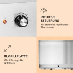 Grillmeile 4400 Elektrogrill Plancha 2x2200W Grillplatte Edelstahl 12 Grillmeile 4400 Elektrogrill Plancha 2x2200W Grillplatte Edelstahl -Klarstein 10039915 de 0003 logo