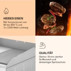 Grillmeile 4400 Elektrogrill Plancha 2x2200W Grillplatte Edelstahl 14 Grillmeile 4400 Elektrogrill Plancha 2x2200W Grillplatte Edelstahl -Klarstein 10039915 de 0005 logo