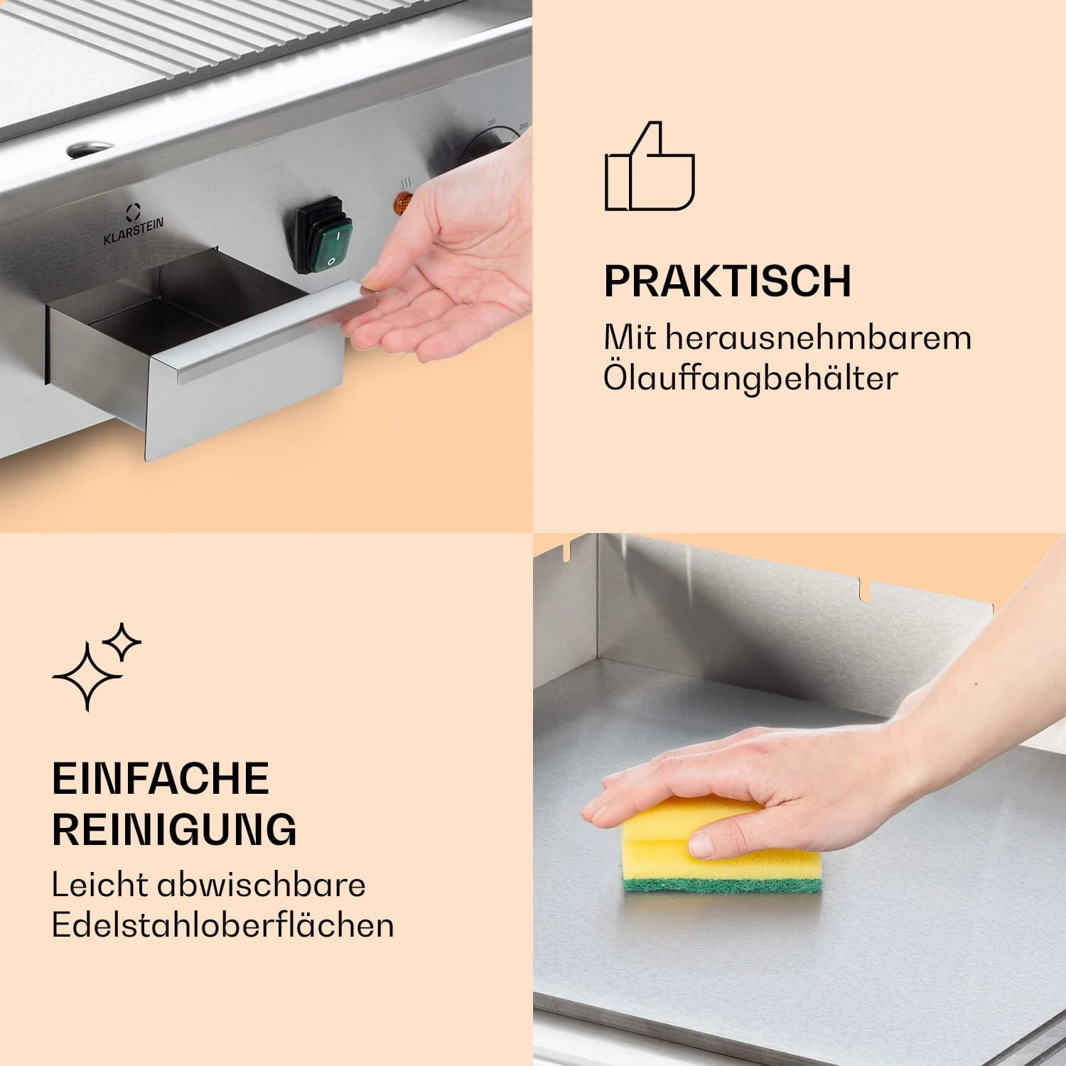 Grillmeile 4400 Elektrogrill Plancha 2x2200W Grillplatte Edelstahl 9 Grillmeile 4400 Elektrogrill Plancha 2x2200W Grillplatte Edelstahl – Bild 7
