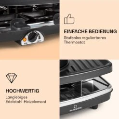Entrecote 2-in-1 Raclette-Grill & Fondue Naturstein 1100W 8 Personen 12 Entrecote 2-in-1 Raclette-Grill & Fondue Naturstein 1100W 8 Personen -Klarstein 10039922 de 0004 logo