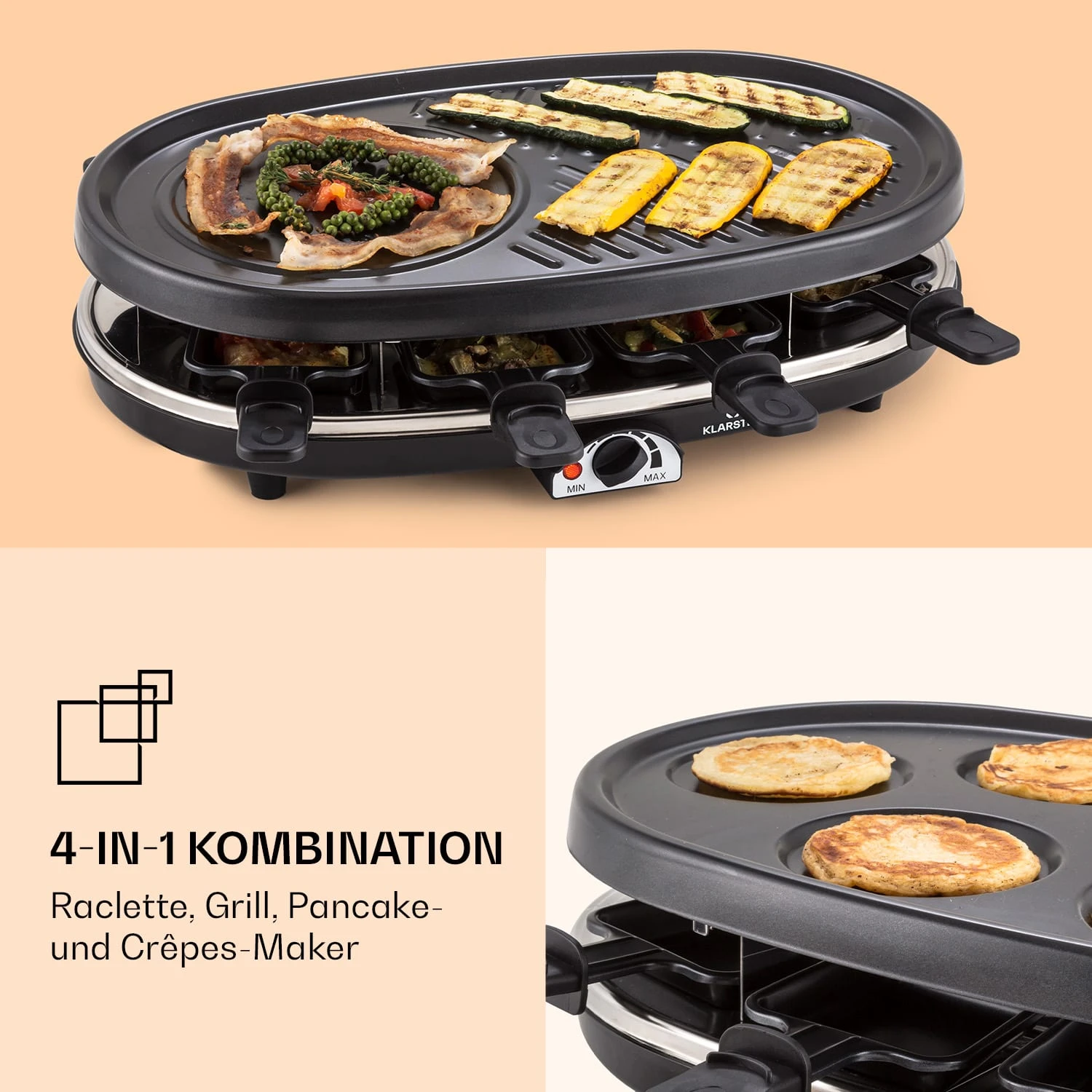All-U-Can-Grill Raclette Raclette-Grill 4-in-1 Zubehör Für 8 Personen 5 All-U-Can-Grill Raclette Raclette-Grill 4-in-1 Zubehör Für 8 Personen – Bild 3