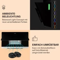 Aurora Eco 90 Dunstabzugshaube 550 M³/h 90cm Kopffrei Ambientelicht 13 Aurora Eco 90 Dunstabzugshaube 550 M³/h 90cm Kopffrei Ambientelicht -Klarstein 10039929 de 0004 logo