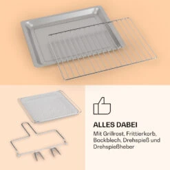 Vigor Air Heißluftfritteuse 1800 W 30 Liter 18 Programme -Klarstein 10039941 de 0007 logo