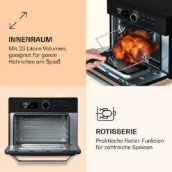 Prime Air Heißluftfritteuse 1500W 23l Timer 8 Programme 13 Prime Air Heißluftfritteuse 1500W 23l Timer 8 Programme -Klarstein 10040025 de 0005 logo