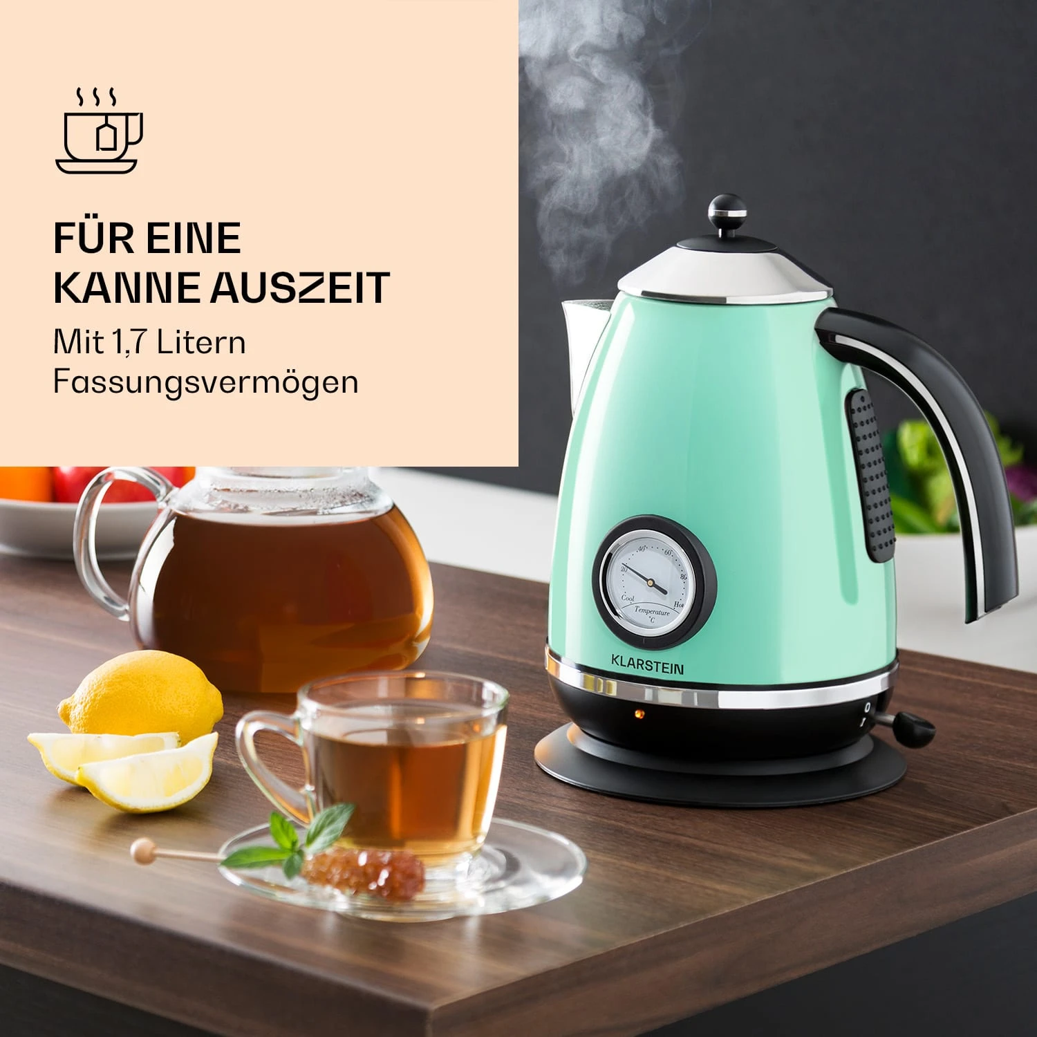 Aquavita Chalet Wasserkocher 1,7 Liter 2200 Watt Temperaturanzeige Edelstahl 6 Aquavita Chalet Wasserkocher 1,7 Liter 2200 Watt Temperaturanzeige Edelstahl – Bild 4