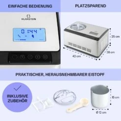Dolce Bacio Smart Eiscremebereiter Yogurtmaker Kompressor 2 Liter WiFi Touch Edelstahl 15 Dolce Bacio Smart Eiscremebereiter Yogurtmaker Kompressor 2 Liter WiFi Touch Edelstahl -Klarstein 10040048 de 0006 logo