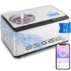 Dolce Bacio Smart Eiscremebereiter Yogurtmaker Kompressor 2 Liter WiFi Touch Edelstahl -Klarstein 10040048 yy 0001 mainfallback