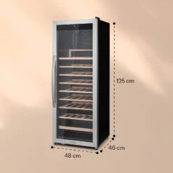 Vinamour 46 Uno Weinkühlschrank 1 Zonen 155 L/46 Fl. 4-18 °C Edelstahl -Klarstein 10040059 yy 0006 dimensions