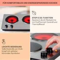 Ramsey Doppel-Kochfeld 2400W 11 Leistungsstufen Glaskeramik 14 Ramsey Doppel-Kochfeld 2400W 11 Leistungsstufen Glaskeramik -Klarstein 10040070 de 0004 usp