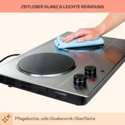 Ramsey Doppel-Kochfeld 2400W 11 Leistungsstufen Glaskeramik 18 Ramsey Doppel-Kochfeld 2400W 11 Leistungsstufen Glaskeramik -Klarstein 10040070 de 0008 usp