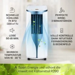 New Breeze 7 Mobile Klimaanlage 7000BTU 2,1kW Bis 34m² EEC A Mobil Fernbedienung 12 New Breeze 7 Mobile Klimaanlage 7000BTU 2,1kW Bis 34m² EEC A Mobil Fernbedienung -Klarstein 10040153 de 0003 usp