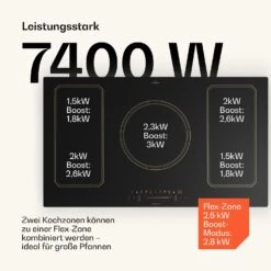 Victoria 5 Flex Induktionskochfeld Einbau 7400W 2 Flexzonen Timer -Klarstein 10040203 de 0003 usp
