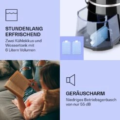 Skyscraper Ice Smart 4-in-1 Luftkühler & Ventilator WiFi 210m³/h Fernbedienung 15 Skyscraper Ice Smart 4-in-1 Luftkühler & Ventilator WiFi 210m³/h Fernbedienung -Klarstein 10040205 de 0006 logo