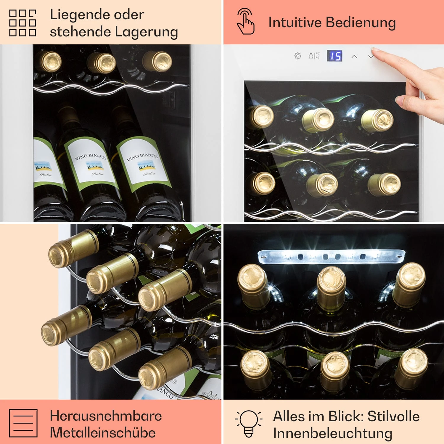 Shiraz 15 Slim Uno Weinkühlschrank 44l Touch-Bedienfeld 5-18°C 7 Shiraz 15 Slim Uno Weinkühlschrank 44l Touch-Bedienfeld 5-18°C – Bild 5