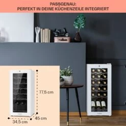 Shiraz 18 Slim Uno Weinkühlschrank 50l 18Fl Touch-Bedienfeld 5-18°C -Klarstein 10040215 de 0006 usp
